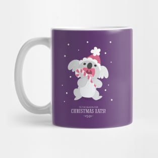 Christmas Koala Eating A Candy Cane Mug